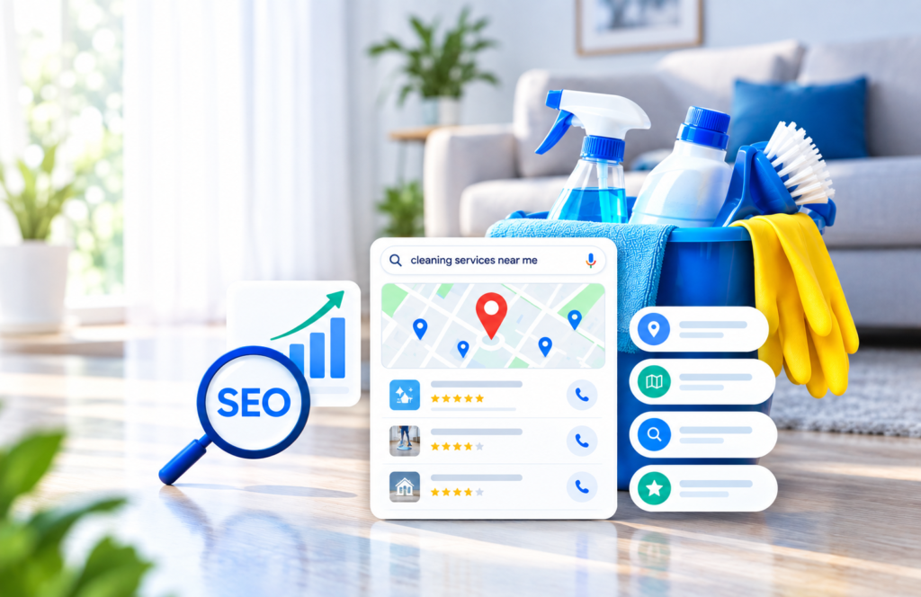 SEO for cleaning companies guide – local SEO strategies to get more booked jobs - feature image